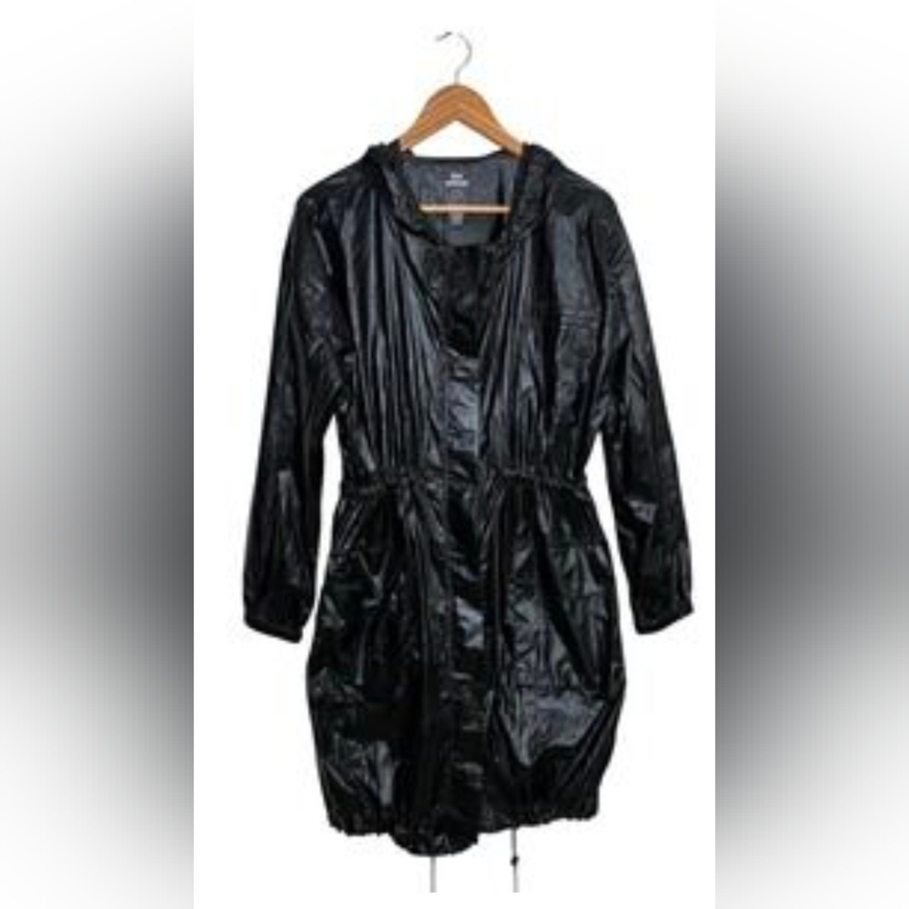 Good American Jacket Performance Womens Sz 1 Hooded Coat 100% Nylon Drawstring